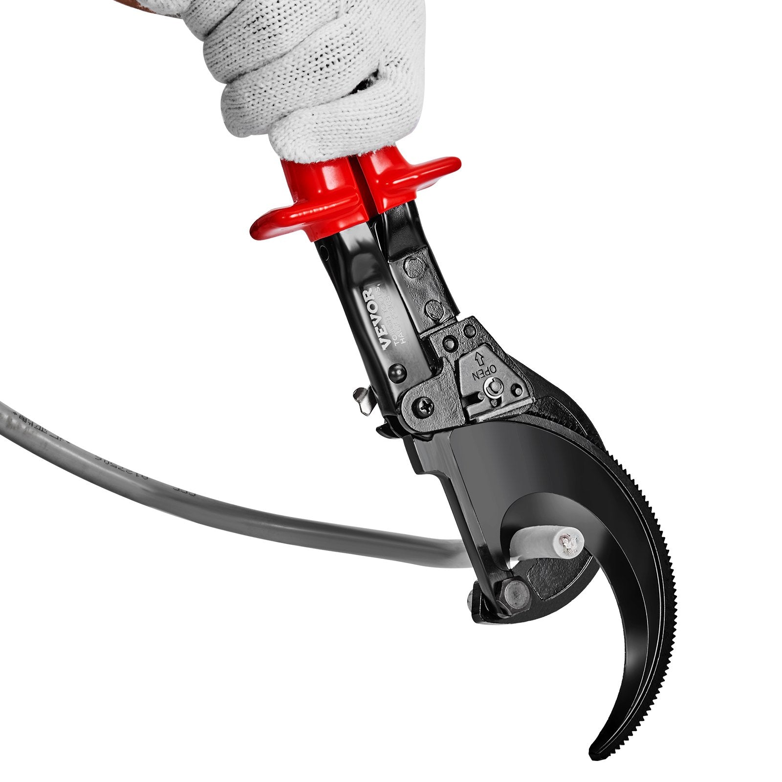 Cutters: VEVOR Ratcheting Cable Cutter, 280mm Ratchet Wire and Cable Cutter, Cut up to 400 mm², with Comfortable Grip Handles, Easy to Use Quick-Release Lever, Silicon-Manganese Spring Steel Blade