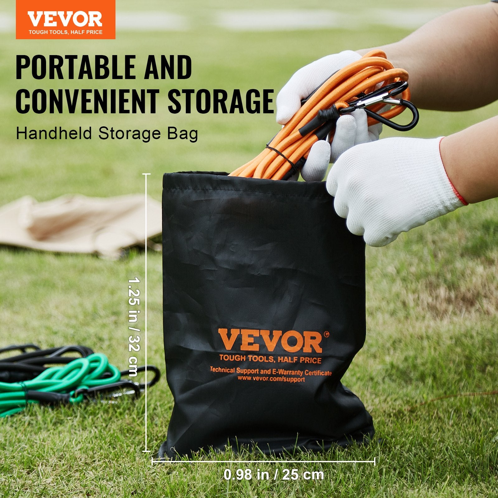 Automotive Repair & Speciality Tools: VEVOR 30 Pcs Bungee Cords Set 8mm Heavy Duty Bungee Straps with Steel Carabiners