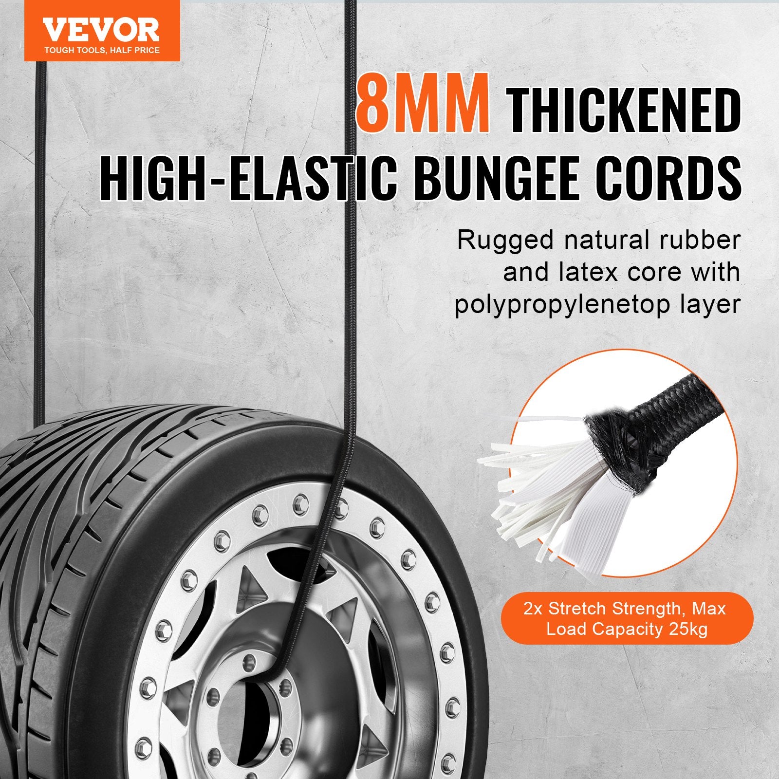 Automotive Repair & Speciality Tools: VEVOR 12 Pcs Bungee Cords with Hooks 32 In Heavy Duty Bungee Straps 8 mm Black