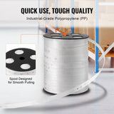 Tape & Dispensers: VEVOR Polyester Pull Tape, 1.9 cm x 80.8 m Mule Tape Flat Rope, 1134 kgf Tensile Capacity, Printed Webbing Cable Pulling Tape for Packaging, Gardening, Commercial Electrical, Conduit Work, White