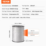 Tape & Dispensers: VEVOR Polyester Pull Tape, 1.9 cm x 80.8 m Mule Tape Flat Rope, 1134 kgf Tensile Capacity, Printed Webbing Cable Pulling Tape for Packaging, Gardening, Commercial Electrical, Conduit Work, White