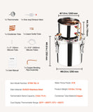 Distilling & Brewing: VEVOR Moonshine Still 3 Gal Water Alcohol Distiller Brewing Kit Stainless Steel