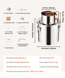 Distilling & Brewing: VEVOR Moonshine Still 5 Gal Water Alcohol Distiller Brewing Kit Stainless Steel