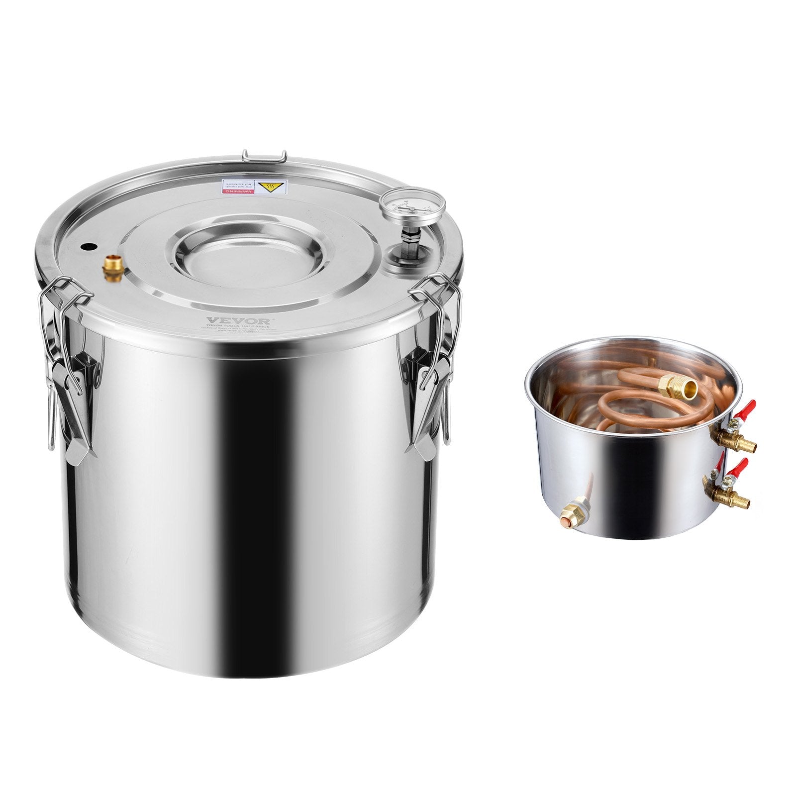 Distilling & Brewing: VEVOR Moonshine Still 5 Gal Water Alcohol Distiller Brewing Kit Stainless Steel