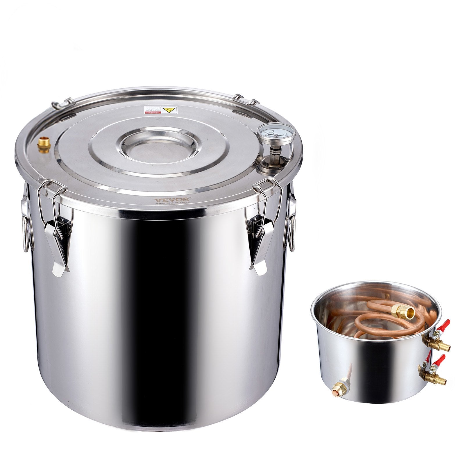 Distilling & Brewing: VEVOR Moonshine Still 8 Gal Water Alcohol Distiller Brewing Kit Stainless Steel