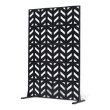 Canopies & Gazebos: VEVOR Metal Privacy Screen, 47" W x 72" H, Outdoor Privacy Screens 5-Panel, Freestanding Outdoor Divider with Stand, Decorative Garden Steel Privacy Fence for Balcony Patio Indoor Room Black