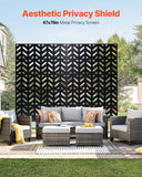 Canopies & Gazebos: VEVOR Metal Privacy Screen, 47" W x 72" H, Outdoor Privacy Screens 5-Panel, Freestanding Outdoor Divider with Stand, Decorative Garden Steel Privacy Fence for Balcony Patio Indoor Room Black