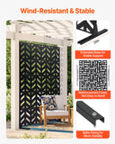 Canopies & Gazebos: VEVOR Metal Privacy Screen, 47" W x 72" H, Outdoor Privacy Screens 5-Panel, Freestanding Outdoor Divider with Stand, Decorative Garden Steel Privacy Fence for Balcony Patio Indoor Room Black