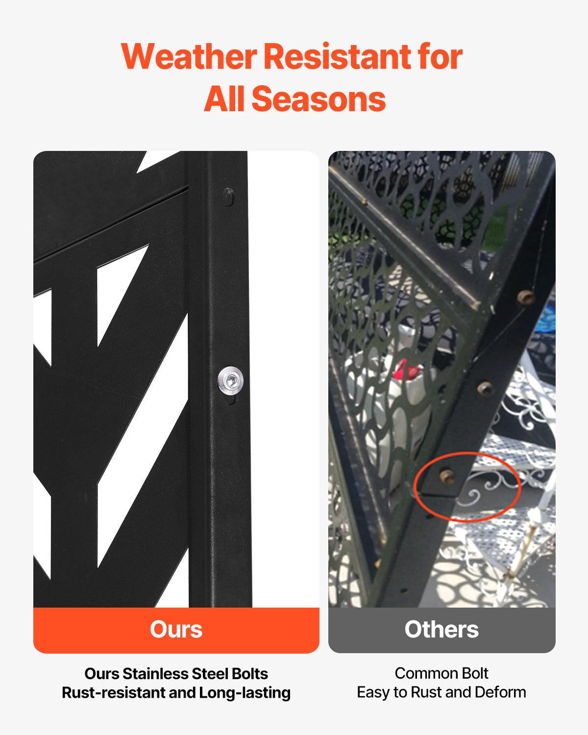 Canopies & Gazebos: VEVOR Metal Privacy Screen, 47" W x 72" H, Outdoor Privacy Screens 5-Panel, Freestanding Outdoor Divider with Stand, Decorative Garden Steel Privacy Fence for Balcony Patio Indoor Room Black