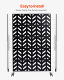 Canopies & Gazebos: VEVOR Metal Privacy Screen, 47" W x 72" H, Outdoor Privacy Screens 5-Panel, Freestanding Outdoor Divider with Stand, Decorative Garden Steel Privacy Fence for Balcony Patio Indoor Room Black