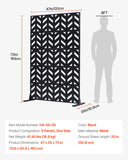 Canopies & Gazebos: VEVOR Metal Privacy Screen, 47" W x 72" H, Outdoor Privacy Screens 5-Panel, Freestanding Outdoor Divider with Stand, Decorative Garden Steel Privacy Fence for Balcony Patio Indoor Room Black