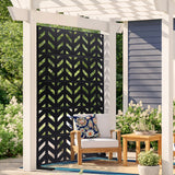 Canopies & Gazebos: VEVOR Metal Privacy Screen, 47" W x 72" H, Outdoor Privacy Screens 5-Panel, Freestanding Outdoor Divider with Stand, Decorative Garden Steel Privacy Fence for Balcony Patio Indoor Room Black