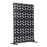 Canopies & Gazebos: VEVOR Metal Privacy Screen, 47" W x 72" H, Outdoor Privacy Screens 5-Panel, Freestanding Outdoor Divider with Stand, Decorative Garden Steel Privacy Fence for Balcony Patio Indoor Room Black