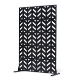 Canopies & Gazebos: VEVOR Metal Privacy Screen, 47" W x 72" H, Outdoor Privacy Screens 5-Panel, Freestanding Outdoor Divider with Stand, Decorative Garden Steel Privacy Fence for Balcony Patio Indoor Room Black