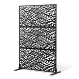 Canopies & Gazebos: VEVOR Metal Privacy Screen, 47" W x 72" H, Outdoor Privacy Screens & Panels, Freestanding Outdoor Divider with Stand, 3-Panel Decorative Garden Steel Privacy Fence for Balcony Patio Indoor Room Black