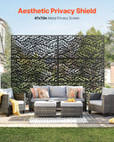 Canopies & Gazebos: VEVOR Metal Privacy Screen, 47" W x 72" H, Outdoor Privacy Screens & Panels, Freestanding Outdoor Divider with Stand, 3-Panel Decorative Garden Steel Privacy Fence for Balcony Patio Indoor Room Black