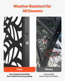 Canopies & Gazebos: VEVOR Metal Privacy Screen, 47" W x 72" H, Outdoor Privacy Screens & Panels, Freestanding Outdoor Divider with Stand, 3-Panel Decorative Garden Steel Privacy Fence for Balcony Patio Indoor Room Black
