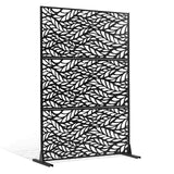 Canopies & Gazebos: VEVOR Metal Privacy Screen, 47" W x 72" H, Outdoor Privacy Screens & Panels, Freestanding Outdoor Divider with Stand, 3-Panel Decorative Garden Steel Privacy Fence for Balcony Patio Indoor Room Black