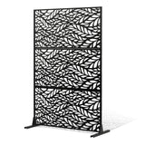 Canopies & Gazebos: VEVOR Metal Privacy Screen, 47" W x 72" H, Outdoor Privacy Screens & Panels, Freestanding Outdoor Divider with Stand, 3-Panel Decorative Garden Steel Privacy Fence for Balcony Patio Indoor Room Black