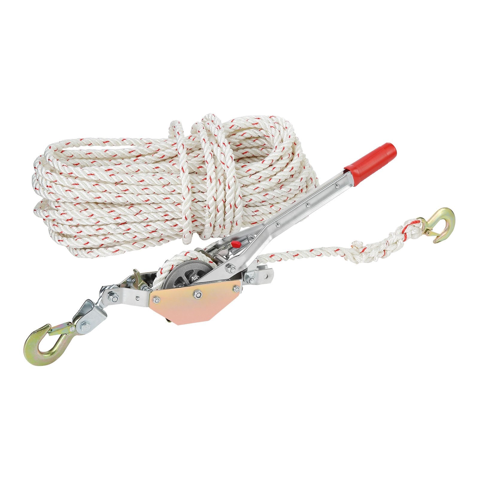 Chainsaws: VEVOR Rope Puller, 3/4 Ton Pulling Capacity, with 30.48 m of 15 mm dia. Rope, 2 Hook, Come Along Winch, Heavy Duty Ratchet Power Puller Tool for Moving Boats, Securing Items, Transporting Logs