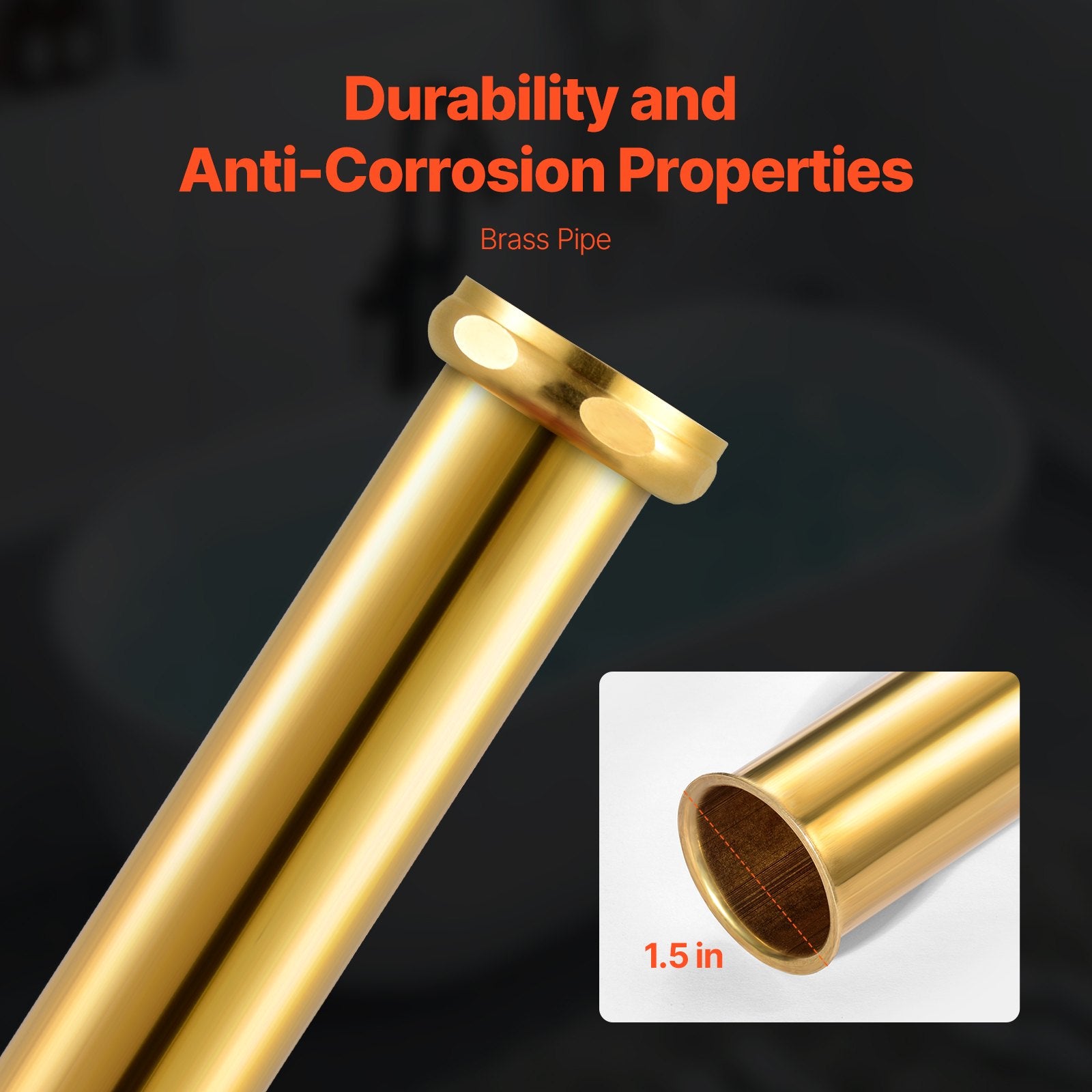 PVC Freestanding Tub Drain Kit, 2 Brass Tail Pipes, Bathtub Drain Rough-in Kit, with PVC Adapter of Tailpiece, Compatible with Freestanding Bathtubs, Floor Mounted Bathtubs and Island Bathtubs
