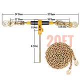 Hand Tools: VEVOR Ratchet Chain Binder, 5/16"-3/8" Heavy Duty Load Binders with G80 Chains, 7100 lbs Secure Load Limit, Labor-saving Anti-skid Handle, Tie Down Hauling Chain Binders for Flatbed Truck Trailer, 2 P