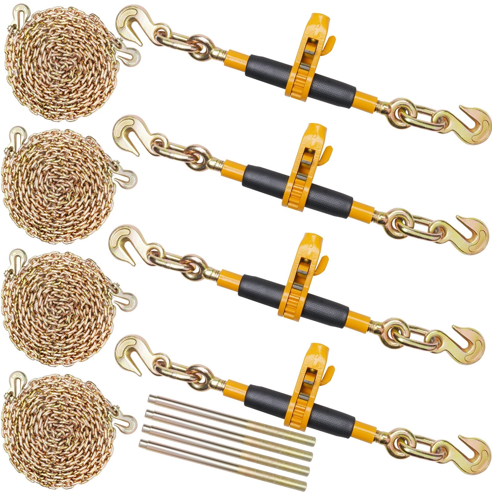 Kitchen & Bathroom DIY: VEVOR Ratchet Chain Binder 3/8"-1/2" Load Binders 12000 lbs w/ G80 Chains 4 Pcs