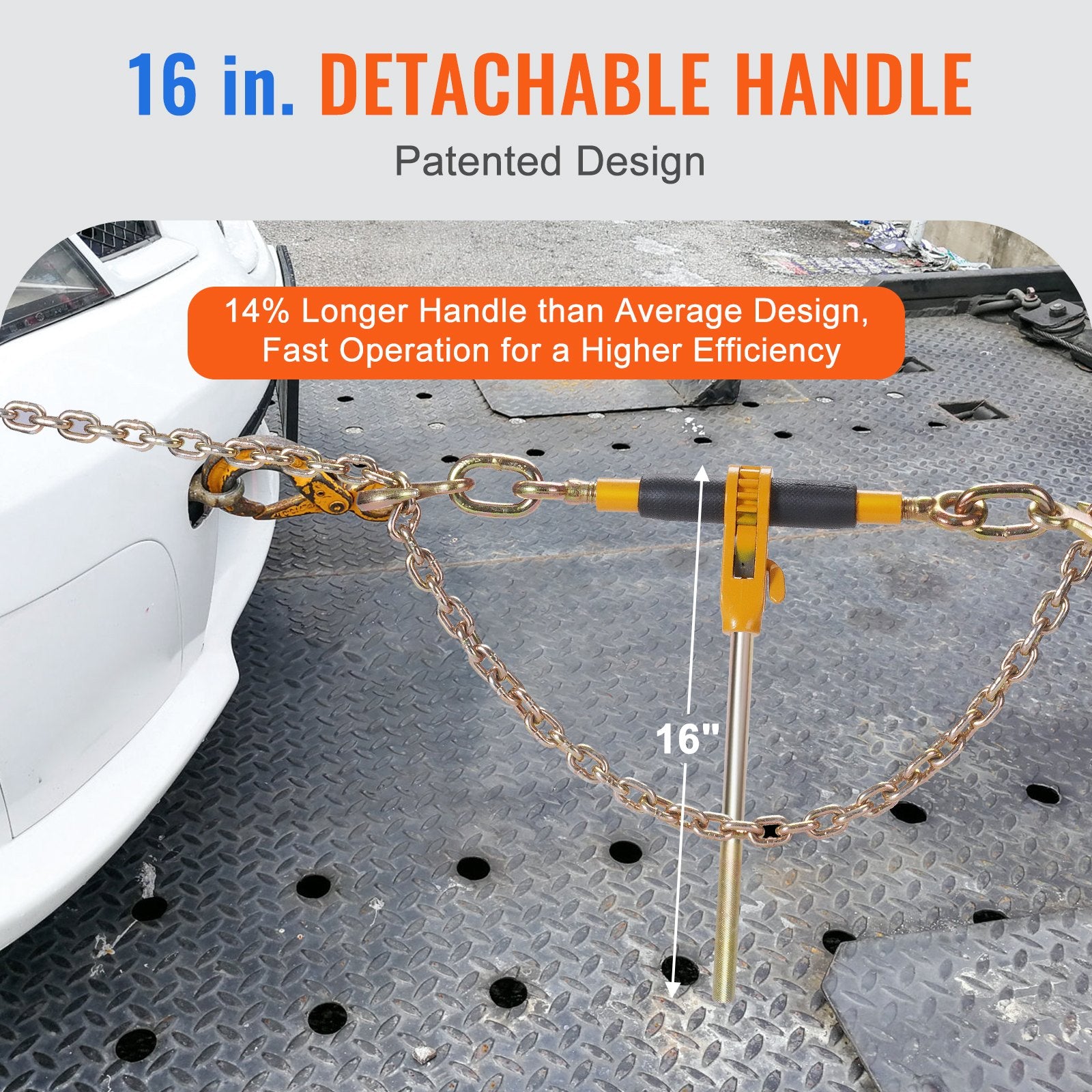 Hand Tools: VEVOR Ratchet Chain Binder 5/16"-3/8" Load Binders 7100 lbs w/ G80 Chains 4 Pcs