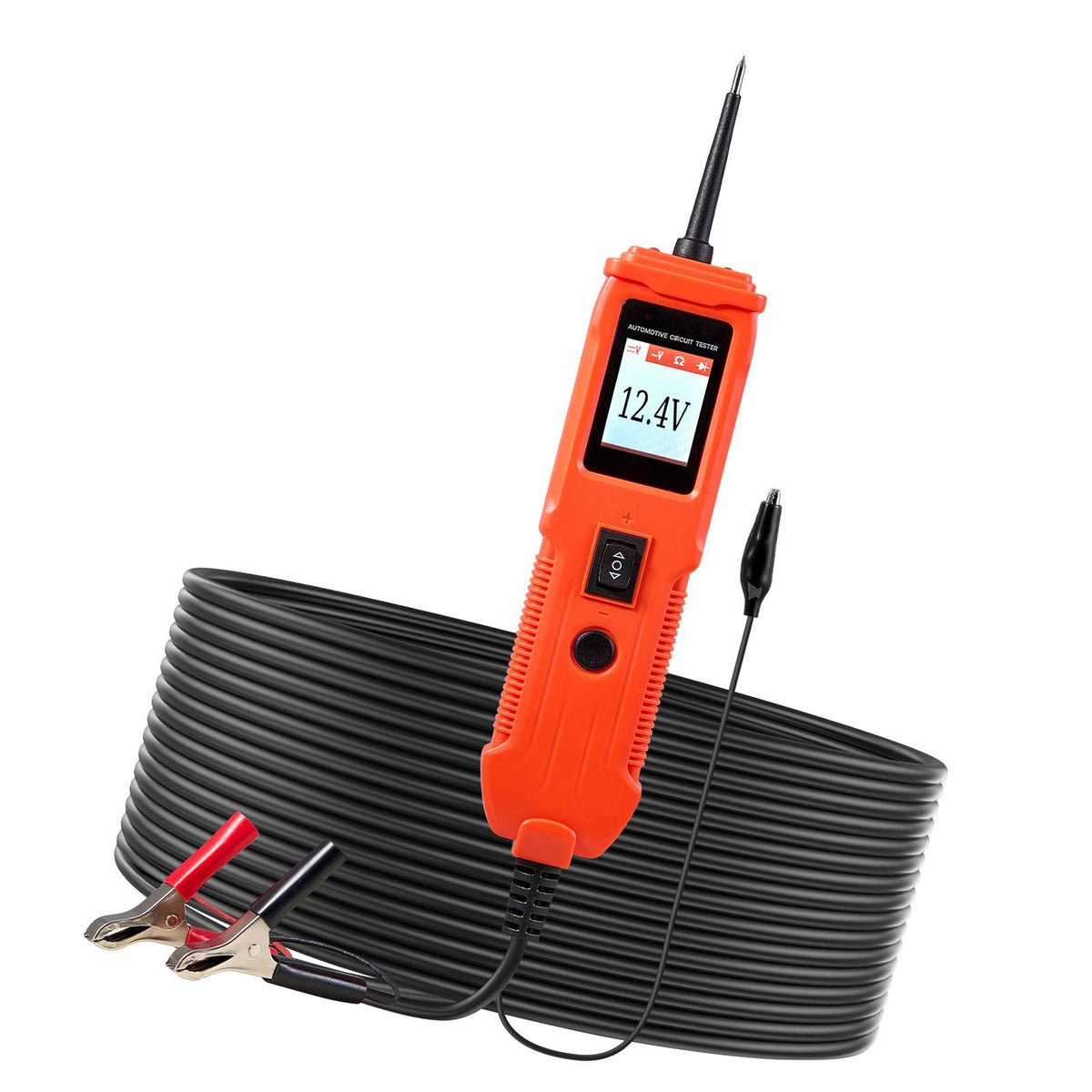 Automotive Circuit Tester, 8 - 35 DCV Power Circuit Probe Tester with TFT Color Display and Lighting, Automotive Power Tester Probe with 13 ft / 4 m Cable, ABS Shell Electrical Detector Finder