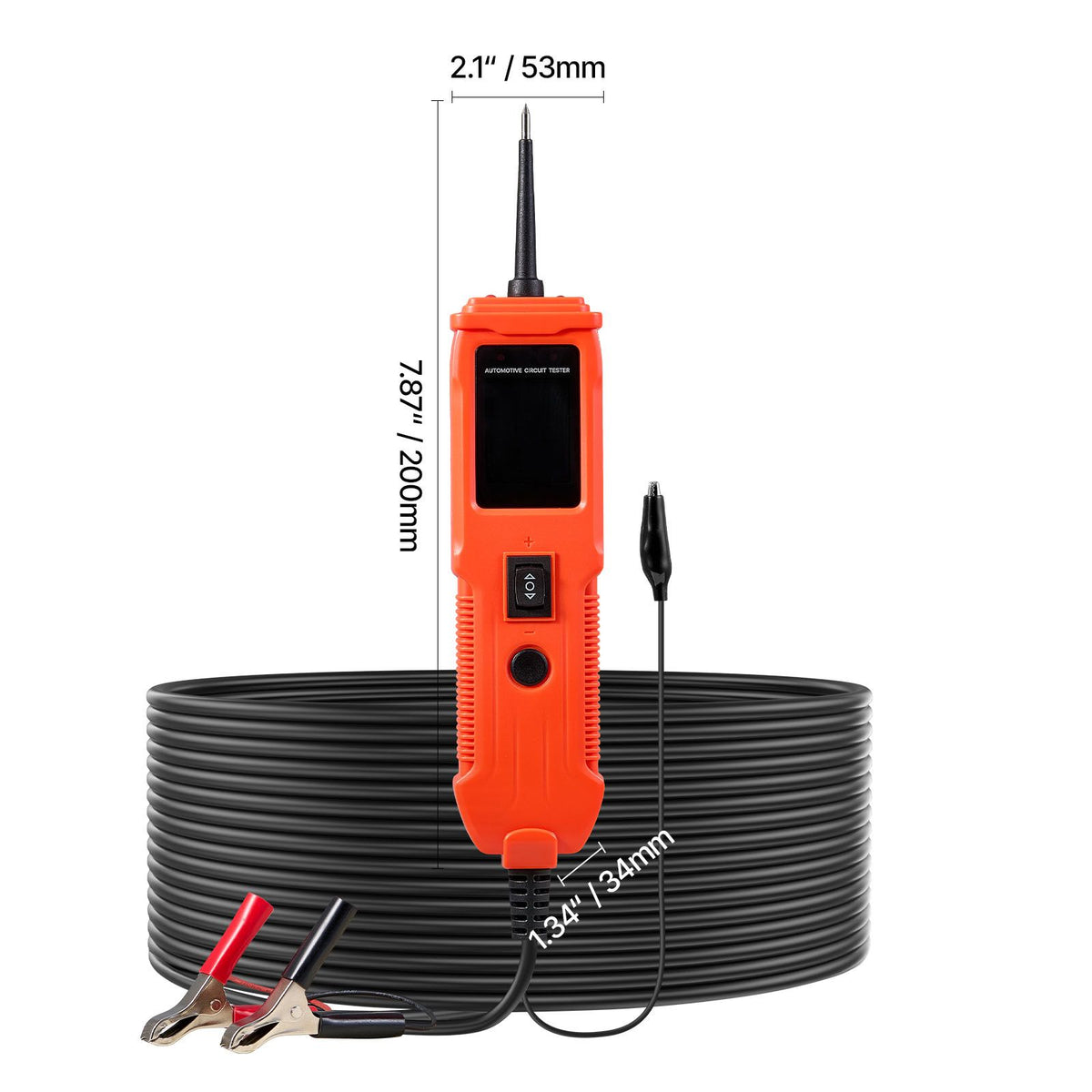 Automotive Circuit Tester, 8 - 35 DCV Power Circuit Probe Tester with TFT Color Display and Lighting, Automotive Power Tester Probe with 13 ft / 4 m Cable, ABS Shell Electrical Detector Finder