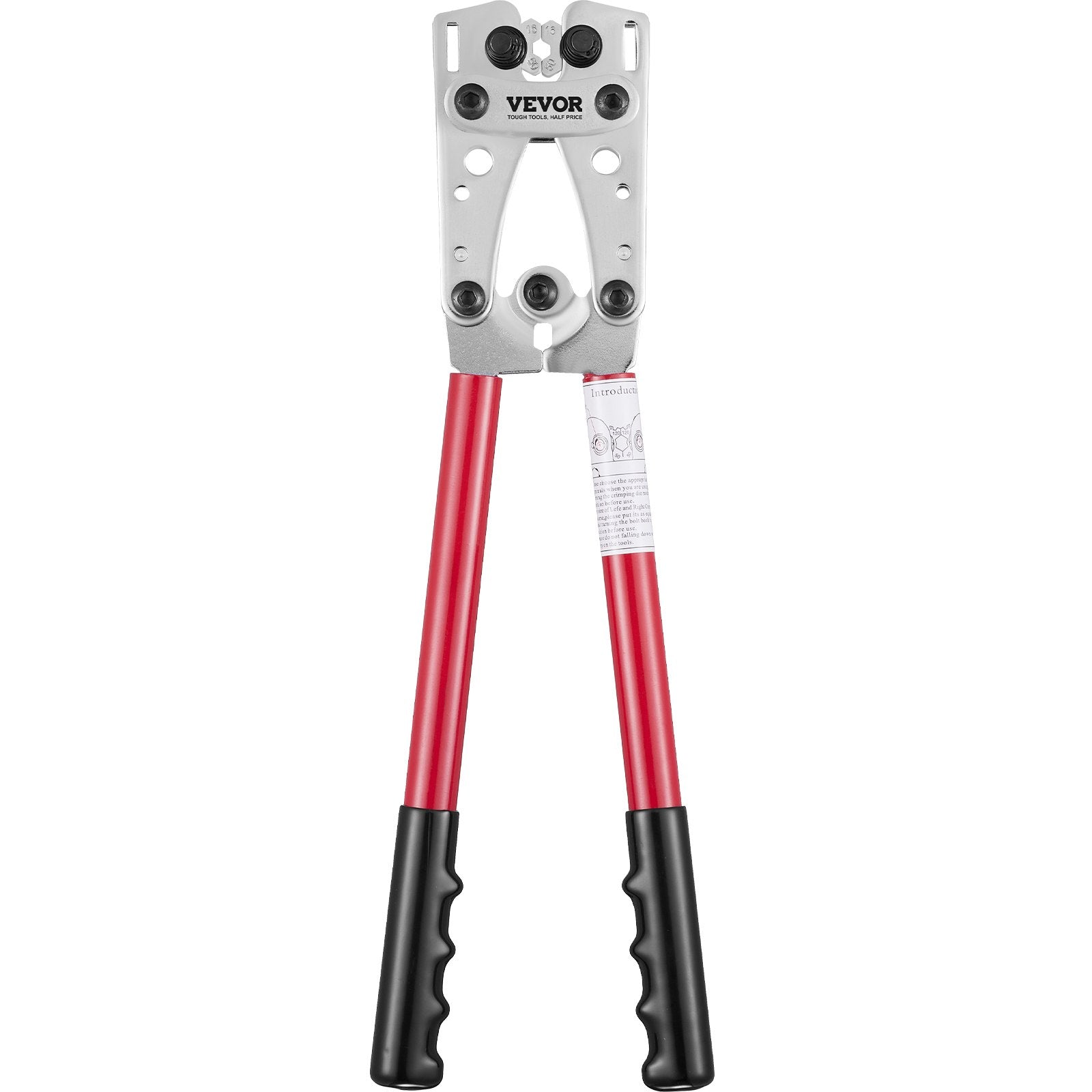 Cutters: VEVOR Battery Cable Lug Crimping Tool, 10-1/0AWG with Cable Cutter and 95PCS Copper Ring Terminals, 6 Wire Sizes Crimping Die and 100pcs Heat Shrink Tubes, for Heavy Duty Wire Lugs