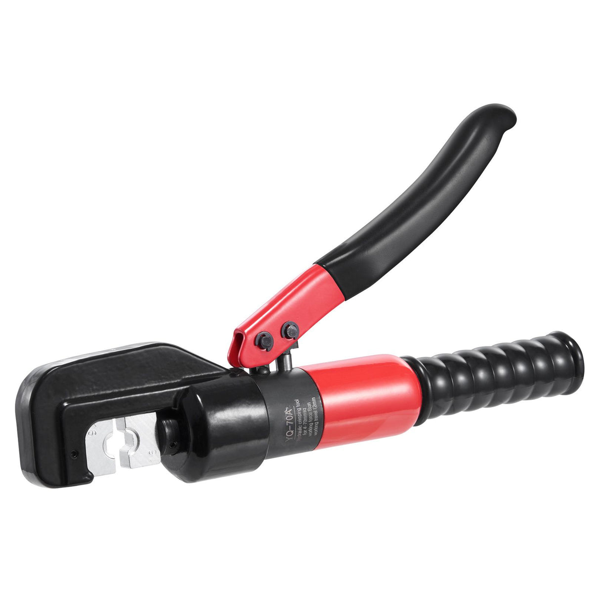Hydraulic Crimping Tool with 9 Sets of Dies AWG12-2/0 Copper And Aluminum Terminal Battery Lug Crimper, with a Cutting Pliers, Gloves, 5pcs Copper Ring Connectors, 8pcs Heat Shrink Sleeves