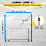 Camera Accessories: VEVOR Telescopic Backdrop Banner Stand 8' x 8' Banner Stand Adjustable Step and Repeat Backdrop Banner Stand Retractable Banner Stand with Carrying Bag (8 ft)
