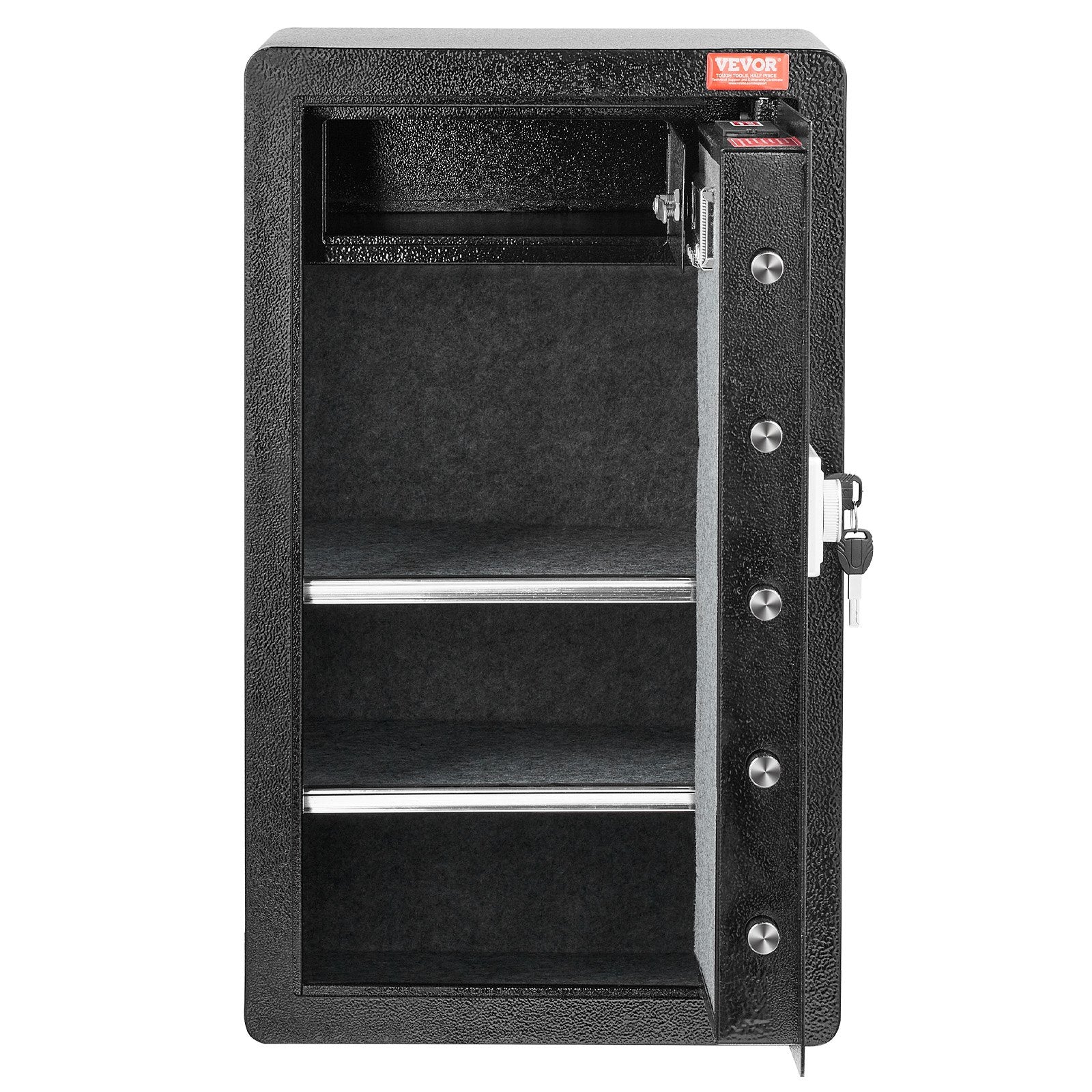 Sci-Fi DVDs & Blu-rays: VEVOR Single Door 4.0 cu.ft Safe Box with Key Lock & Password, Safe Lock Box with Fireproof Bag, Key Rack, LED Light, 2 Shelves, and 1 Cabinet for Money, Documents, Jewelry, and Valuables, Black