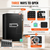 Sci-Fi DVDs & Blu-rays: VEVOR Single Door 4.0 cu.ft Safe Box with Key Lock & Password, Safe Lock Box with Fireproof Bag, Key Rack, LED Light, 2 Shelves, and 1 Cabinet for Money, Documents, Jewelry, and Valuables, Black