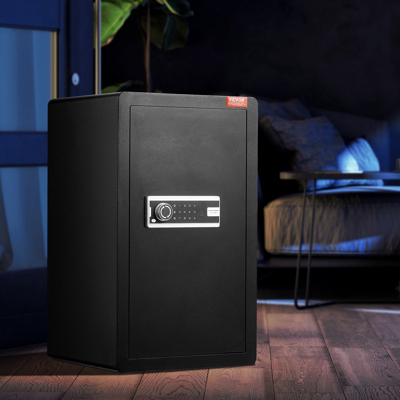 Sci-Fi DVDs & Blu-rays: VEVOR Single Door 4.0 cu.ft Safe Box with Key Lock & Password, Safe Lock Box with Fireproof Bag, Key Rack, LED Light, 2 Shelves, and 1 Cabinet for Money, Documents, Jewelry, and Valuables, Black