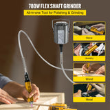 Hand Tools: VEVOR Flex Shaft Grinder Rotary Tool 780W 6.5mm Chuck w/ Foot Pedal 45 Accessory