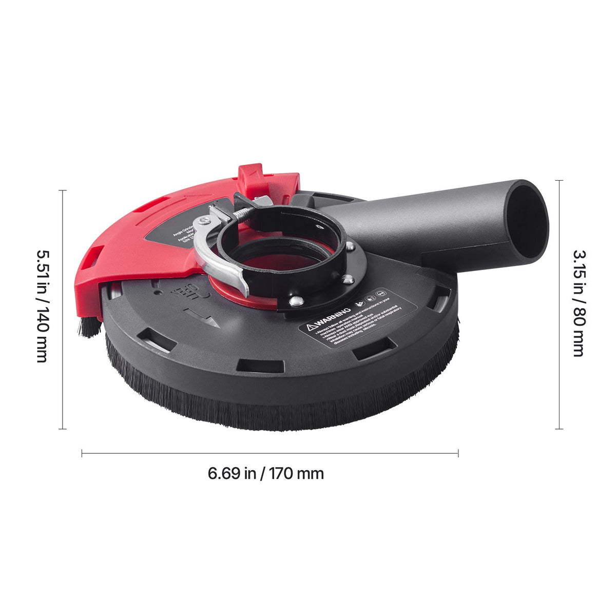 Grinding Dust Shroud for Angle Grinder, Universal 100-125mm, Surface Grinder Dust Shroud with 6 Clamping Washers & 125 mm Diamond Grinding Cup Wheel, Connect to Vacuum Cleaner, for Wood Concrete