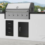 BBQs & Accessories: VEVOR BBQ Access Door, 415x570 mm Single Outdoor Kitchen Door, Cold Plate Flush Mount Door, Wall Vertical Door with Handle, for BBQ Island, Grilling Station, Outside Cabinet