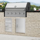 BBQs & Accessories: VEVOR BBQ Access Door, 432x610 mm Single Outdoor Kitchen Door, Stainless Steel Flush Mount Door, Wall Vertical Door with Handle, for BBQ Island, Grilling Station, Outside Cabinet