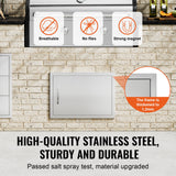 BBQs & Accessories: VEVOR BBQ Access Door, 610x432 mm Single Outdoor Kitchen Door, Stainless Steel Flush Mount Door, Wall Vertical Door with Handle, for BBQ Island, Grilling Station, Outside Cabinet