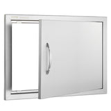 BBQs & Accessories: VEVOR BBQ Access Door, 610x432 mm Single Outdoor Kitchen Door, Stainless Steel Flush Mount Door, Wall Vertical Door with Handle, for BBQ Island, Grilling Station, Outside Cabinet