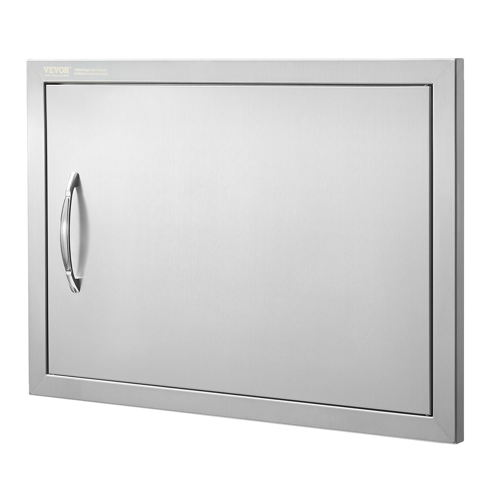 BBQ Access Door, 610x432 mm Single Outdoor Kitchen Door, Stainless Steel Flush Mount Door, Wall Vertical Door with Handle, for BBQ Island, Grilling Station, Outside Cabinet