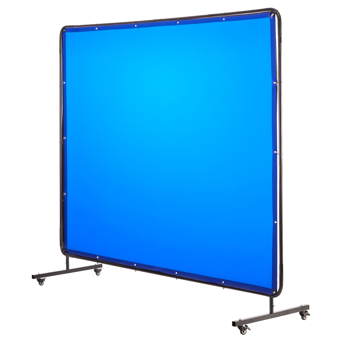 Welding Screen with Frame, 1.74 x 2.34m Welding Curtain Screen, Flame-Resistant Vinyl Protection Screens with Lockable Swivel Wheels & 6-Level UV Protection for Workshop/Industrial Use, Blue