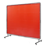 Wedding Favours: VEVOR Welding Screen with Frame, 6' x 8' Welding Curtain Screen, Flame-Resistant Vinyl Welding Protection Screen on 4 Swivel Wheels (2 Lockable), Moveable & Professional for Workshop/Industrial, Red