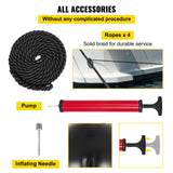 Boating Accessories: VEVOR Boat Fenders, 10" x 28" Ribbed Fender, 4 Pack Boat Bumpers, Hole Through Middle Ribbed Inflatable Boat Fender with 4 Ropes, for Pontoon Boat Sailboat, Ski Boat, Black