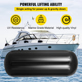 Boating Accessories: VEVOR 4 Ribbed Boat Fenders 10X 28" Black Center Hole Bumpers Mooring Protection