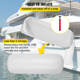 Boating Accessories: VEVOR 4 Ribbed Boat Fender 10" x 28" White Center Hole Bumper Mooring Protection