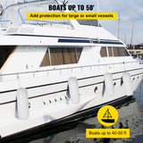 Boating Accessories: VEVOR 4 Ribbed Boat Fender 10" x 28" White Center Hole Bumper Mooring Protection