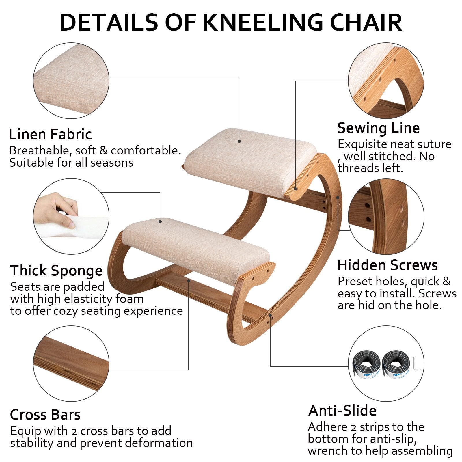 Office & Desk Chairs: VEVOR Ergonomic Kneeling Chair Heavy Duty Better Posture Kneeling Stool Office Chair Home for Body Shaping Relieveing Stress Meditation Desk Computer Kneeling Stool Chair
